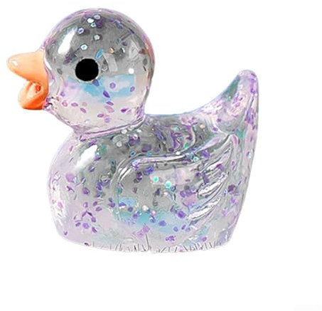 Skurrile Miniatur-Enten 20 Stück Pailletten verzierte Harz-Figuren für kreative Dekorationsideen (lila)
