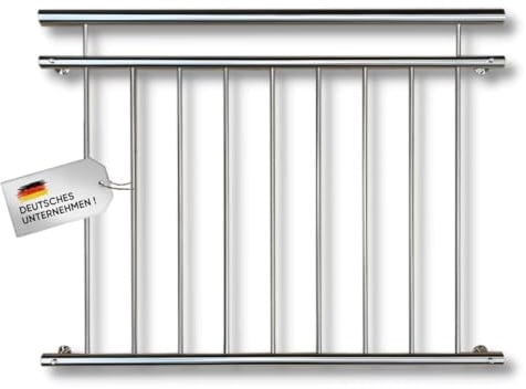 Buchetmann2 Markengeländer, Französischer Balkon Edelstahl V2A, 900 mm Gesamthöhe, Geländer Gitter Balkongeländer Fenstergitter, Absturzsicherung