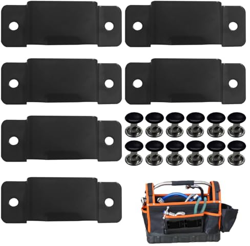 6Pcs Tape Measure Holder, Tape Measure Belt Clip with Rivets Fixing Bench | Tape Measure Holder Clip, Measuring Tape Clip for Belt, Tool Box, Tool Bag, Workbenches, Handbags, Garages