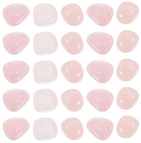 Tofficu Pierres Roulées de Quartz Rose Naturel 2-3 Cm 300 G, Cristaux Polis Irréguliers pour Lithothérapie, Décoration Aquarium et Jardin, Pierres Naturelles pour Création Bijoux