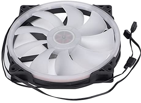 Naroote 200mm ARGB Hydraulic Bearing Silent Case Fans for PC Low Noise 4PIN PWM 5V Computer Fan, RGB Light Synchronization for, Motherboard, 1 Pack
