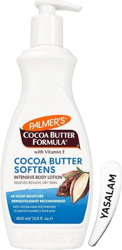 Palmer’s Cocoa Butter Formula Body Lotion 400ml with Pump & Spatula – Moisturising Lotion for Dry Skin with Vitamin E, Long Lasting 48Hr Hydration, Skin Tone Evening & Mark Smoothing