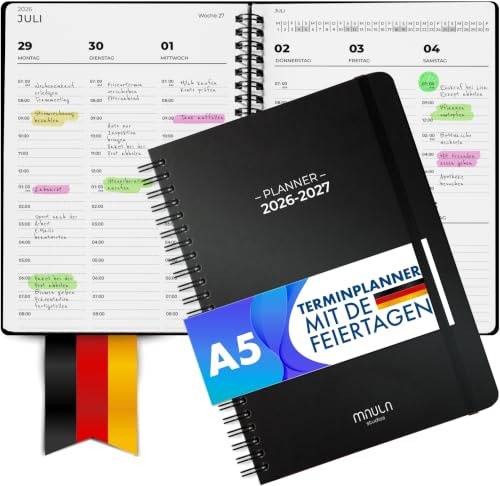 Kalender 2026 2027 A5 – Lehrerkalender Stundenplaner Schulplaner 18 Monate | Schuljahr 2026/2027 · 18 Monate mit Stundenplan · 1 Woche 2 Seiten · Ferien & Feiertage · Lehrer- & Schulplaner