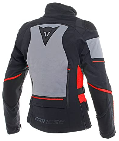 Dainese Motorradjacke mit Protektoren Motorrad Jacke Carve Master 2 GTX Damen Textiljacke schwarz/grau/rot 38, Tourer, Ganzjährig