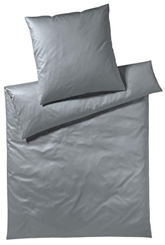 elegante Uni Jersey Bettwäsche Solid Graphit Kissenbezug einzeln 40x80 cm