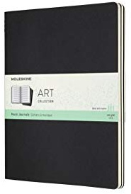 Moleskine Art Cahier Music Notebook Set 3 Quaderni Musica con Pentagramma, Adatto a Penne, Stilografiche, Matite, Pastelli, Colore Nero, XL 19 x 25 cm, 80 Pagine