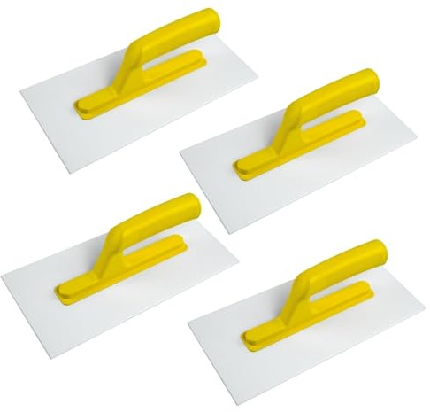 4er Set Profi Kunststoff-Reibebrett 280 x 140 mm (11 Zoll) – 3 mm ABS-Reibebretter für mineralischen Putz, Acrylputz und Strukturputz, Glättbrett mit ergonomischem Griff