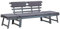 vidaXL Akazienholz Massiv Gartenbank mit Auflagen 2-in-1 Sonnenliege Gartenliege Liege Sitzbank Parkbank Holzbank Bank Gartenmöbel 190cm Grau