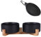 Petygooing Dog Bowls,Black Ceramic Cat Dog Bowl Set with Wood Stand for Food and Water,Non-Slip Cute Modern Pet Dish Set for Cats Small and Medium Dogs (28OZ/6.1 in)