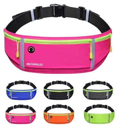 WATMHHJQ Marsupio da corsa per cellulare da uomo e donna, impermeabile, cintura da corsa per escursioni, fitness, corsa, regolabile, porta cellulare (rosa)