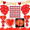 Romantic Decorations - Candles Petals Balloons Decorations Kit - 50 Red Heart Shaped Scented Candles,1000PCS Red Rose Petals,Heart Foil Balloons for Valentines Day Decor Engagement Wedding Anniversary