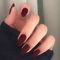 Brishow Coffin Matte Ballerina Acrylic Stick-On Nails - Artificial Full Cover Press-On Set, 24Pcs for Women and Girls (Dark Red)