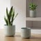 LE TAUCI Ceramic Plant Pots Set, 21+17.5+14.5 cm Indoor Plant Pots, Flower Pots with Drainage Holes, Medium Cylinder Planters for Indoor House Plants, Set of 3, Reactive Glaze Blue Gray
