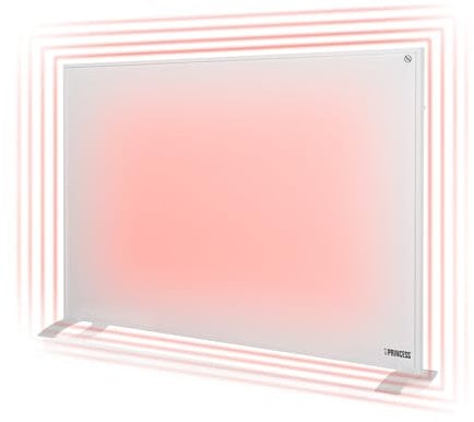 Pannello a infrarossi Princess collegato - 540 W - Applicazione gratuita - Programmabile con termostato integrato - Piastra in cristallo di carbonio