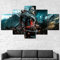 TONATO Home Decor Modular Artwork Print 5 Panel -Drucke auf Leinwand Assassin's Creed Valhalla Vikings Poster Bilder Wandkunst für Wohnzimmer,M