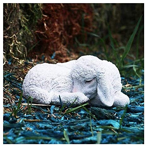 Garten Outdoor Statue Outdoor Garten Dekoration Simulation Tier Lamm Schaf Dekoration Park Umweltfreundliche Harzskulptur Niedliche Ornament (Farbe: B)