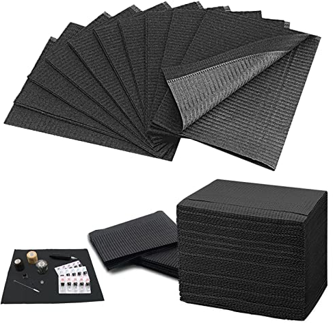 TONBAO 50 Stück Dental Lätzchen Einweg, 3-lagig 33x45cm – Wasserdichte Dental Bibs & Tattoo-Zubehör für Zahnarzt, Tätowierer, Pflege & Studio – Sauber, Strapazierfähig