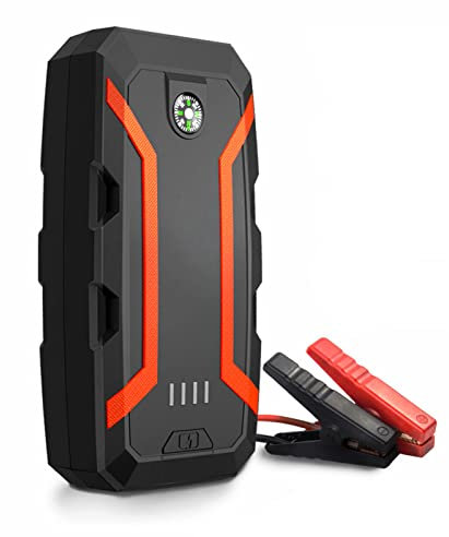 Démarreur de Saut de Voiture 1500 A, Batteries Automobiles 12 V, Batterie de Voiture étanche 12 000 MAh, Démarreur de Saut de Voiture, Bloc d'alimentation Portable pour Camion avec Lumière LED