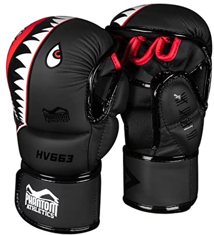 Phantom MMA Handschuhe Fight Squad | Profi Gloves für Sparring, Fight, Boxen, Freefight (S/M - Schwarz)