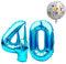 Luftballon 40. Geburtstag • XXL Riesen Folienballon SET • 101CM + 45 CM Ballon + 5M Deko Band • Folienballon 40 • Helium geeignet • Wiederverwendbar • 40 Geburtstag Männer Frauen • 40 Geburtstag Deko