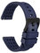 WOCCI 20mm Rallye Uhrenarmband, FKM Gummi Armband, Schnellverschluss, Schwarze Matte Schnalle (Blau)