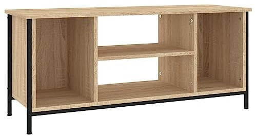 vidaXL Meuble TV, Armoire Basse avec Compartiments, Meuble Télévision, Armoire de Rangement Salon Salle de Séjour, Industriel, Chêne Sonoma Bois d'Ingénierie