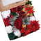 AJOYEGG Künstliche Blumen Combo Box Burgunderrot Rosen Weihnachten Rot Thema Faux Blume für DIY Baumschmuck Tafelaufsätze Arrangements Party Decor Braut Hochzeit Blumensträuße Babyparty Heimdekoration