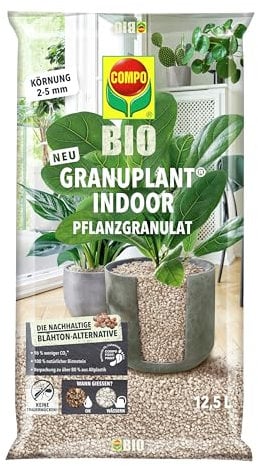 COMPO Bio GRANUPLANT Indoor Pflanzengranulat - 100% natürliches Pflanzengranulat aus Bimsstein - Körnung von 2-5 mm - 12,5 L