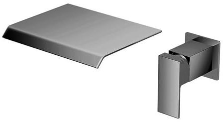 Rubinetto A Cascata Per Lavabo A Muro Rubinetto Bagno Lavabo E Bidet Miscelatore Lavabo Bagno Tutto In Rame Acqua Miscelata Calda E Fredda Installazione A 2 Fori,grigio Canna Di Fucile