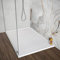 Piatto doccia 80x120 cm bianco effetto pietra in resina, spessore 3 cm e scarico con canalina, riducibile su misura ARGO
