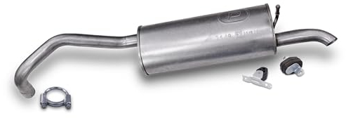 BESTPRICE Auspuff Schalldämpfer Set 1x Endschalldämpfer inkl Zubehör Kompatibel mit SEAT IBIZA (6J5, 6P1) (6J1) (6J1, 6P5) (6J8, 6P8), SKODA FABIA 2 (542), VW POLO V (6R1, 6C1), POLO Van (6R)