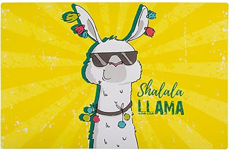 Tischset Platzset lustige Lama Platzdeckchen Malunterlage Platzmatte 4 Motive Eßunterlage (Gelb)