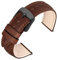 ANNEFIT Uhrenarmband 22mm für Herren Damen, Lederarmband Vintage mit Schwarze Schnalle, Schnellverschluss Ersatzarmband (Karamell)
