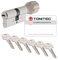 ToniTec Zylinderschloss TEC440 by ABUS Schließzylinder verschiedenschließend Türschloss 30/45Kmm mit 6 Schlüssel und Codecard