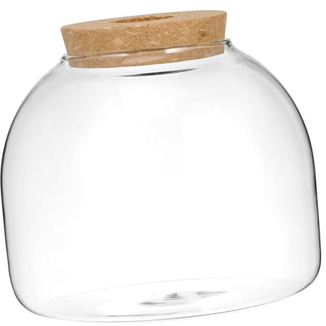 BESPORTBLE Glass Terrarium Jar Mit Holzstopper Für Mikro-landschaften Hydroponische Pflanzen Und Dekoration Für Wohnräume Büros Und Mehr