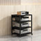 Multifunktionales Ablageregal mit Universalrädern Audio-Audio-Speicherregal TV Rack HiFi Regal Audio Schrank Beistelltisch Holz für Wohnzimmer für Wohnzimmer Spielzimmer Schlafzimmer.(Nero,50x40x69.6c
