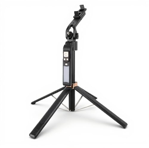 Auto Face Tracking Quadripod für Smartphone-Kamera, 5,9 Fuß Ausziehbarer Telefonhalter mit Fülllicht, Motion Phone Stand Stabilizer mit Fernbedienung für Selfie, Vlogging,