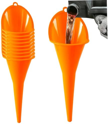 Funro de petróleo 10 piezas 11 derrames de embudo largo Largo embudo de aceite de boca ancha para el cambio de aceite embudo de automóvil portátil múltiple funciones de pico largo embudo oblicuo para