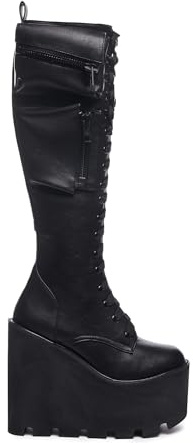 Dolls Kill Obsidian Pocket Platform Boots by Current Mood, Black, 5.5 UK