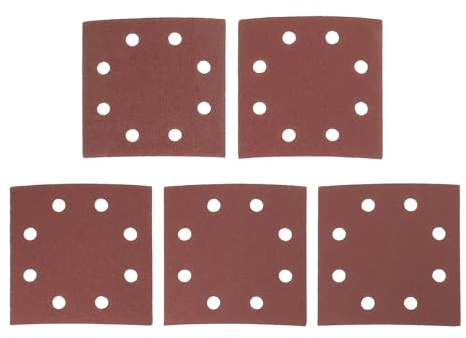 VGOL 50 Fogli Abrasivi Preforati A 8 Fori 115 X 115 Mm Grana 40 60 80 100 120 Per Pavimenti In Piastrelle Di Legno E Cemento Compatibile Con DeWalt DT3022 Rosso