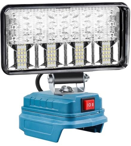 SPORWAY Akku Lampe für Makita: 18V 90W Tragbares Flutlichter, 2 Modi Kabellose Led Arbeitsleuchte Akku mit 2 USB-Aufladung, 7500LM Baustellen Lampe für Notfälle, Baustelle, Camping, Autoreparaturen