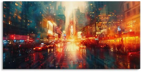Paul Sinus 120x60cm Wandbild – Atemberaubende Times Square Impression mit Fokus auf Lichter und Bewegung