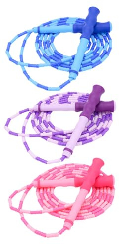 POPETPOP 3 Stück Springseil mit Verstellbarer Länge und Glattem Hochgeschwindigkeitsrotation Pvc und Baumwollseil für Fitness und Training im Freien