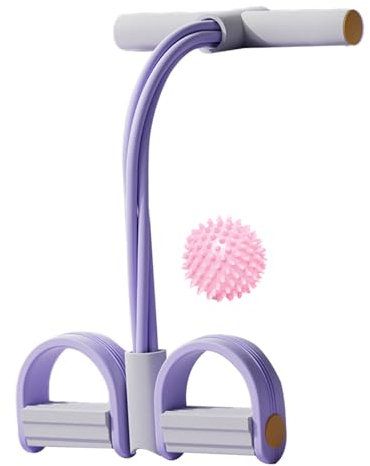 Spannseil Trainer Sport – Spannseil mit 4 Röhren, langlebiger Pedalgriff, elastisches Widerstandsband mit Griffen, dehnbares Yoga-Seil für Zuhause, Sitzen und