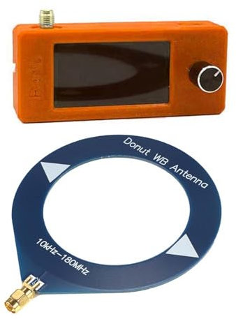 Pocket SI4732 Radio 0.5-108 MHz - Mini receptor con visualización IPS de 1.9 pulgadas, cobertura de banda completa, antena de bucle portátil (A: 1 radio mini SI4732 naranja + 1 antena de bucle azul)