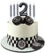13 Pcs Racing Cars Themed Birthday Candles CHUNLINLAODA Black and White Checkered Flag Cake Candles Numeral 2 Candle Wheel Tire for Racing Car Theme Decoration Party Birthday Cake Decorations (Black)