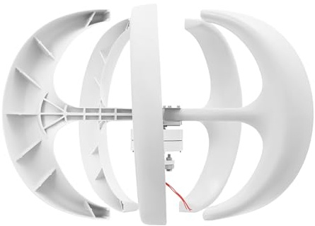 HOARLICN Windgenerator, 24V 600W Windrad Stromerzeugung Komplettset Bogenform Windturbine Windkraftanlage mit Controller Elektromagnetisch Automatischer Windwinkel Anzahl (12, Volt)