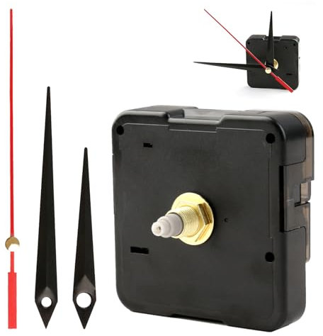 Mécanisme Horloge Murale, Mecanisme Horloge Silencieux Kit, Complet avec Axe 15mm, Mecanisme Horloge Pile Quartz, Mécanisme pour Création et Réparation d'Horloges Murales, Précision et Silence