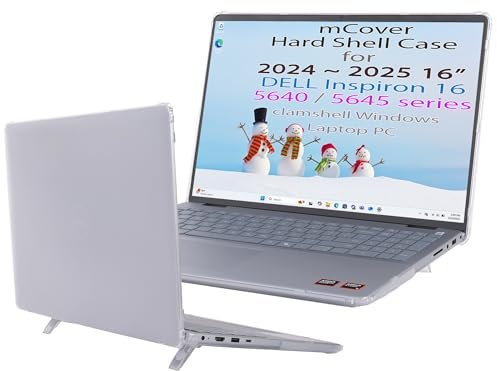 mCover Coque uniquement compatible avec Dell Inspiron 16 5640 5645 Series 2024 ~ 2025 16 (ne convient pas aux autres modèles Dell) - Transparent