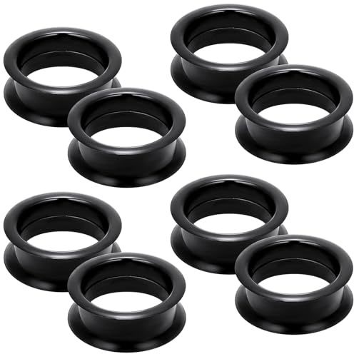 Pexveiuu Calibri in silicone spesso nero da 50 mm per tunnel dell'orecchio tappi orecchini 2 pollici in gomma a doppia svasatura orecchini tunnel orecchino in plastica flessibile calibro fermo kit di